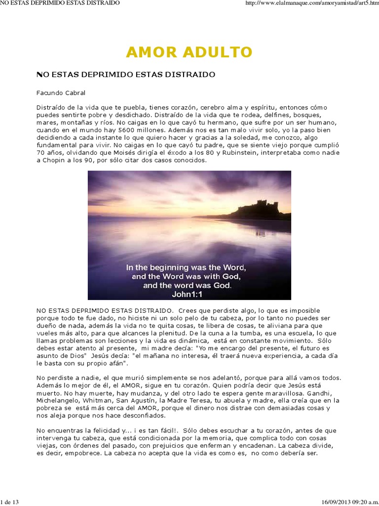 No Estas Deprimido Estas Distraido Facundo Cabral Perdon Alma no estas deprimido estas distraido