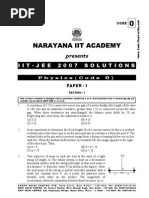 IIT JEE 2007 Paper 1 Solutions by Narayana