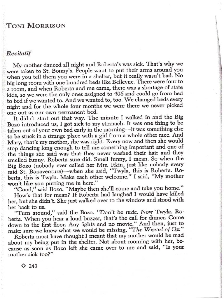 Recitatif Morrison Pdf – The Genius of Toni Morrison’s Only Short Story ...