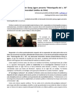 Rs. Iggers (2012) Discurso de Presentación en Chile de Historiografía s.xx