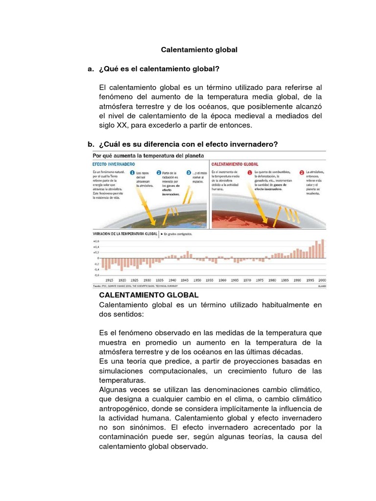 Calentamiento Global | PDF | Efecto invernadero | Gases de efecto ...
