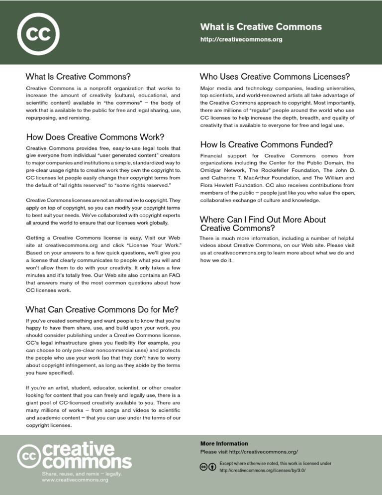 Creativecommons What Is Creative Commons Eng | PDF | Creative Commons ...