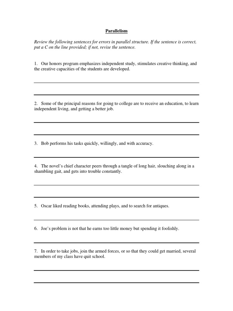 worksheet. Parallelism Worksheet. joindesignseattle Worksheet Site  multiplication, free worksheets, education, and worksheets for teachers Faulty Parallelism Worksheets 2 1024 x 768