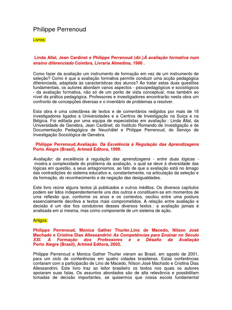 Philippe Perrenoud | PDF | Pedagogia | Science