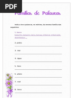 Famílias de palavras