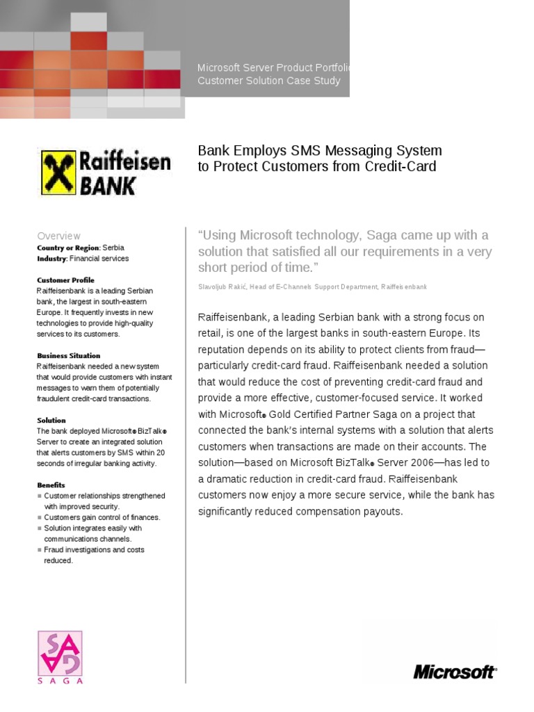 Raiffeisen Bank Case Study 1 Credit Card Short Message Service