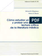 Cómo Estudiar Un Estudio y Probar Una Prueba Lectura Crítica de La Literatura Médica