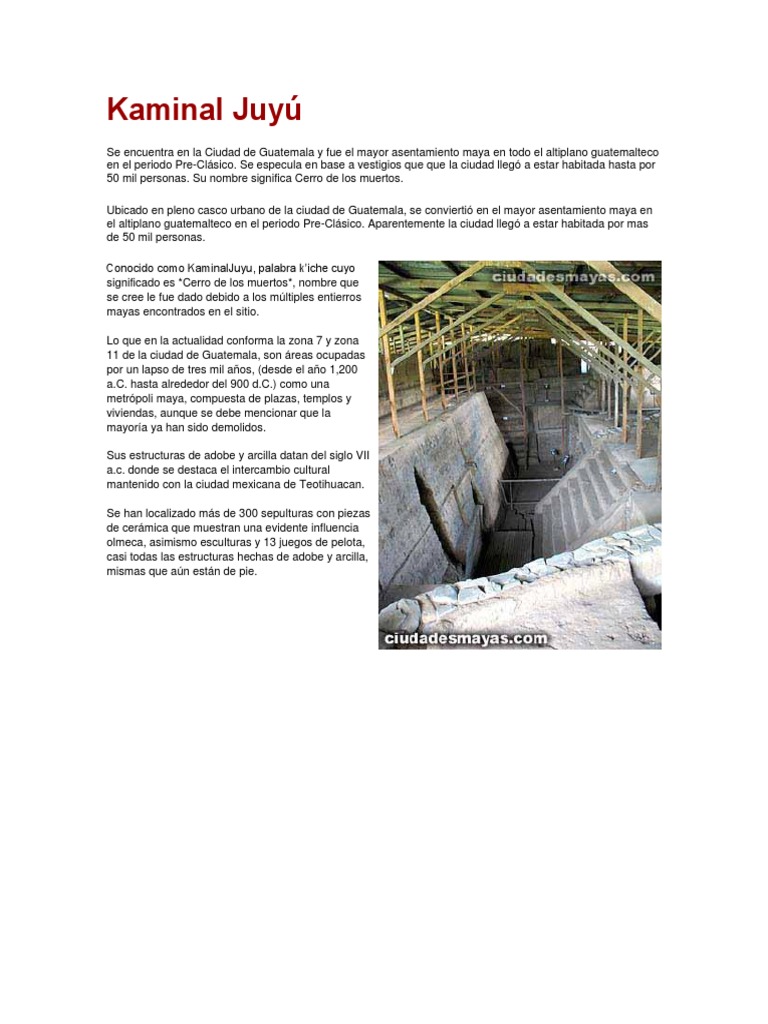 Kaminal Juyú: Historia y Significado | PDF | Civilización maya | Guatemala