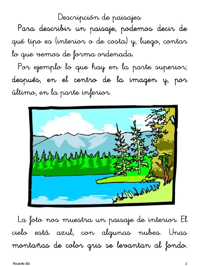 La descripción de paisajes