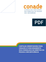 CARTILHA ORIENTADORA PARA Criação Dos Conselhos Municipais Da Pessoa Com Deficiência