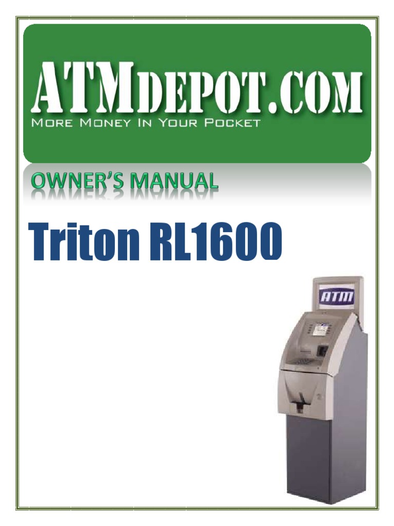 Triton 9100 ATM Owners Manual | Automated Teller Machine | Electromagnetic  Interference