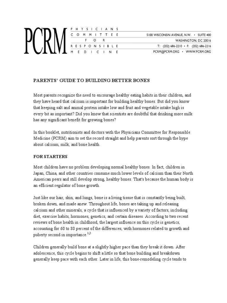 Help Your Kids Build Better Bones PDF Milk Bone