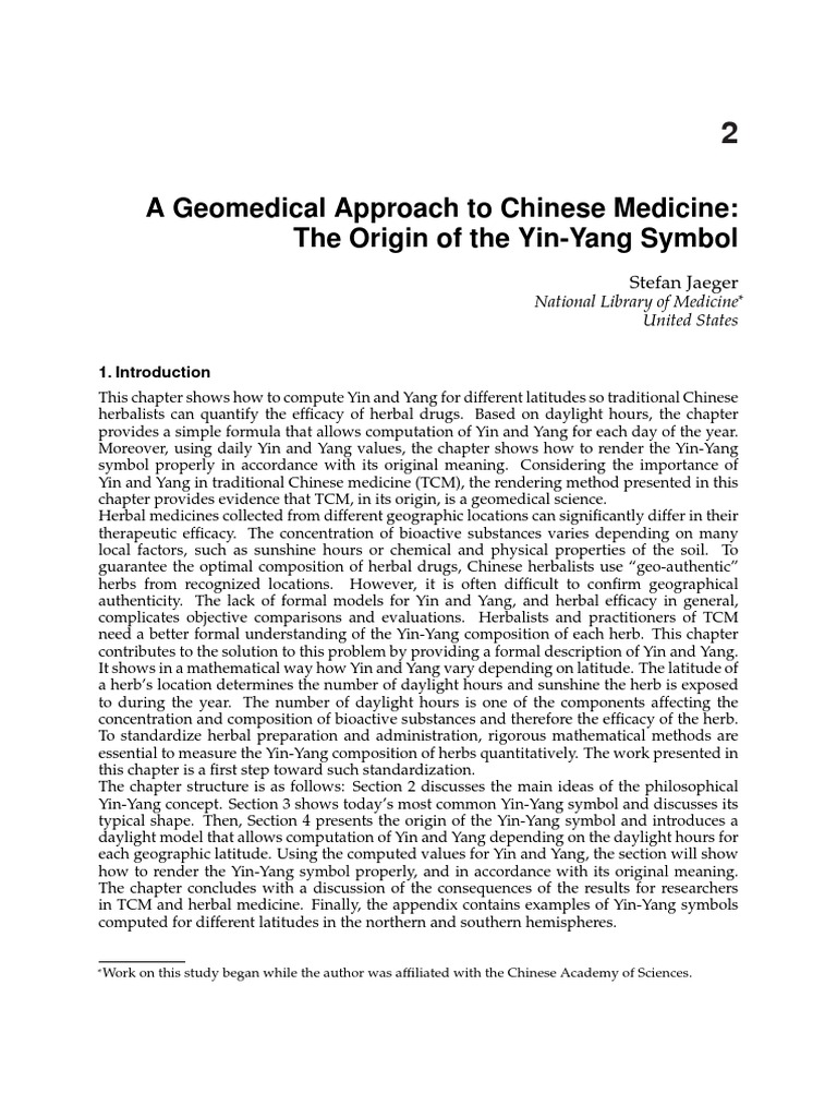 Yin-Yang Calculation in Chinese Medicine | PDF | Herbalism | Yin And Yang