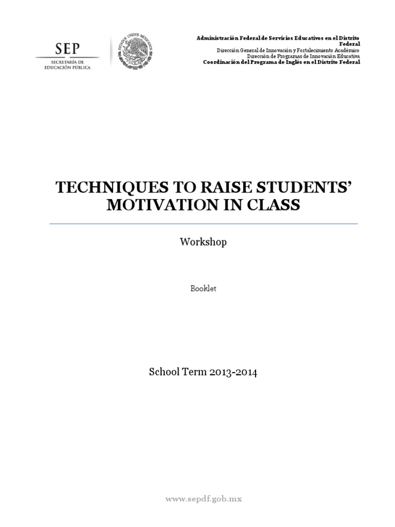 5 Techniques To Raise Students Motivation | PDF | Motivación | Motivacional