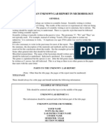 Microbiology Unknown Lab Report