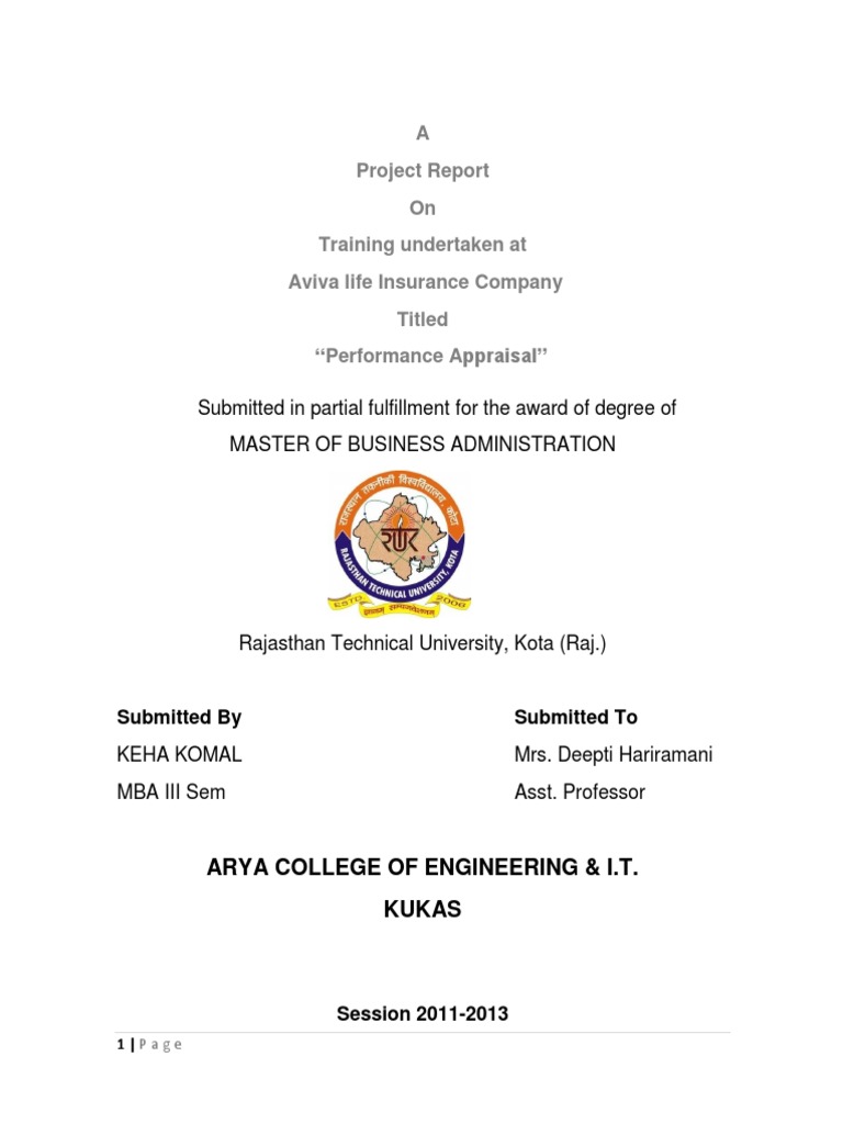 MBA Report | PDF | Performance Appraisal | Sampling (Statistics)
