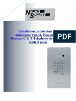 Installation Instructions For Aluminium Pantel, Pancode and Pancam C & T Telephone Door Access Control Units