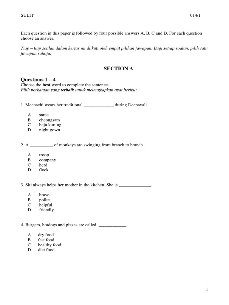 Section A Questions 1 - 4 | PDF | Business