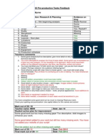 As Pre Production Tasks Feedback Sheet - Byrne