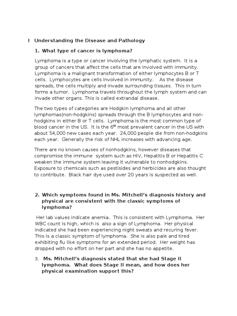 Case Study 416 Lymphoma Chemotherapy