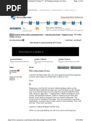 80 Trading Strategies for Forex