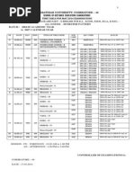 Bharathiyar University Time table 2014