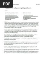 Arguments for and Against Capital Punishment