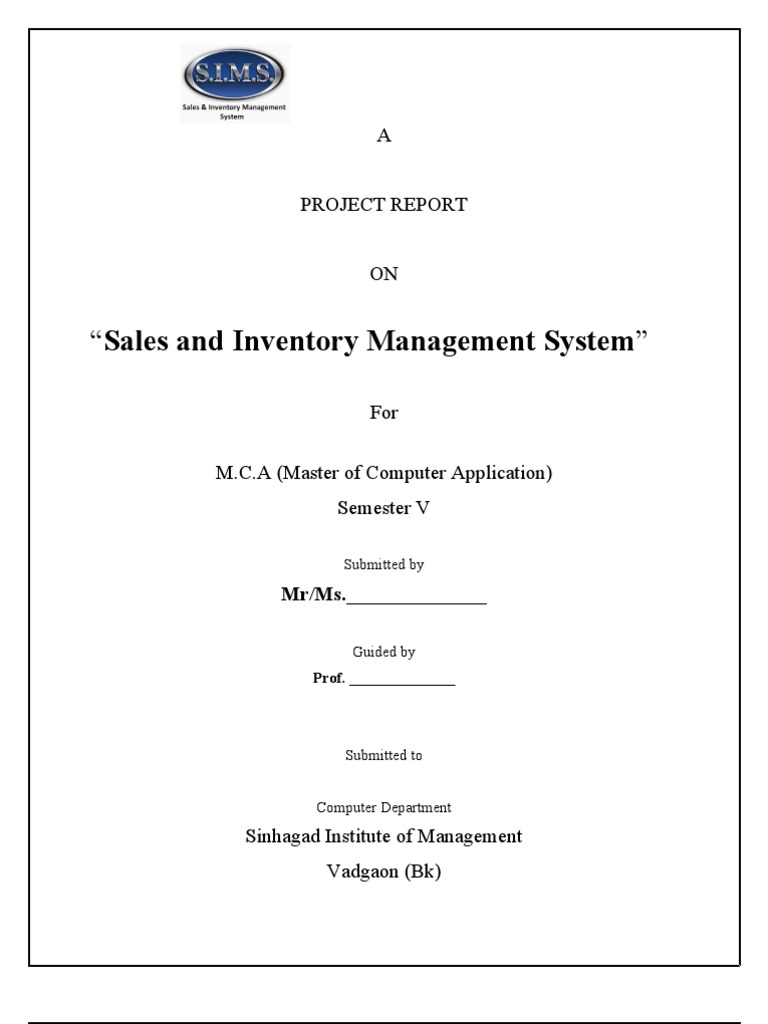 Computerized sales inventory system thesis