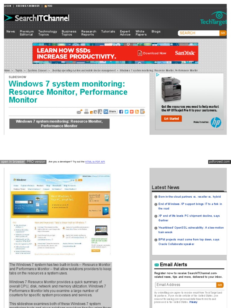 Windows 7 Monitoring Tools Guide | PDF | Cloud Computing | Windows 7