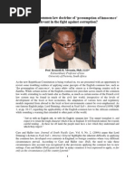 Download Is the English common law doctrine of presumption of innocence relevant in the fight against corruption by Chola Mukanga SN22286441 doc pdf