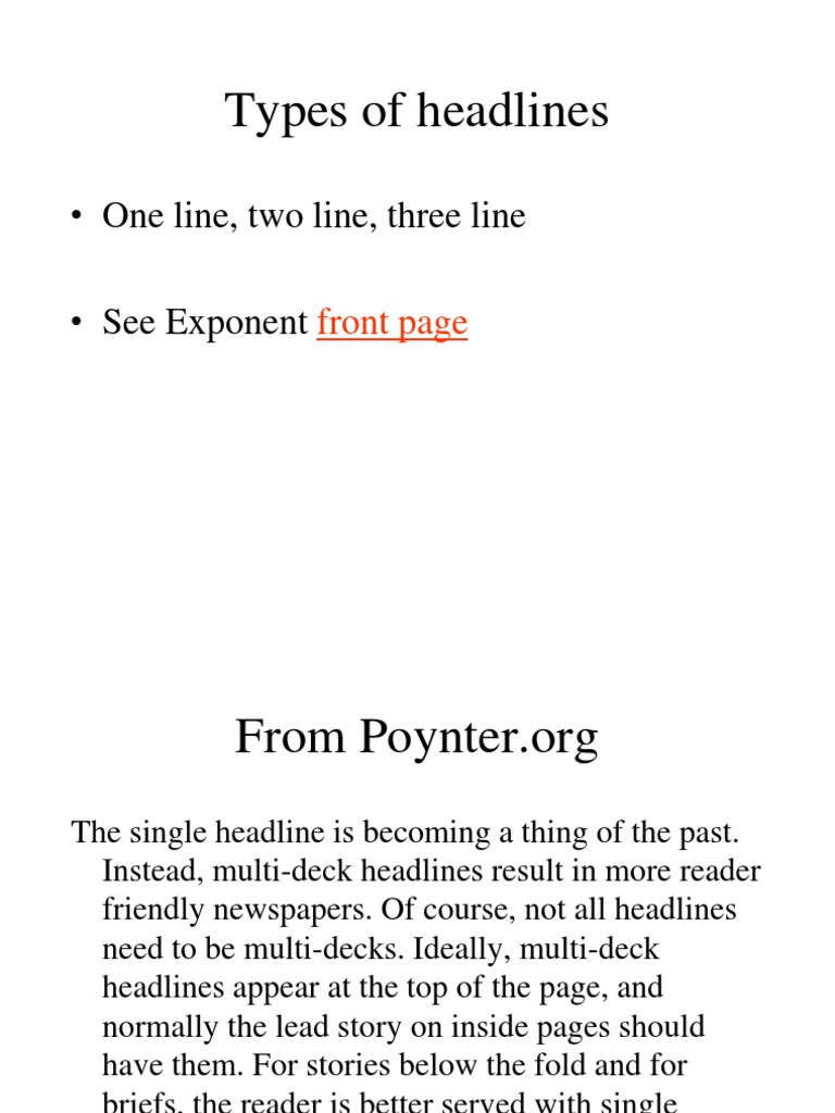Headline Types PDF Typography Text