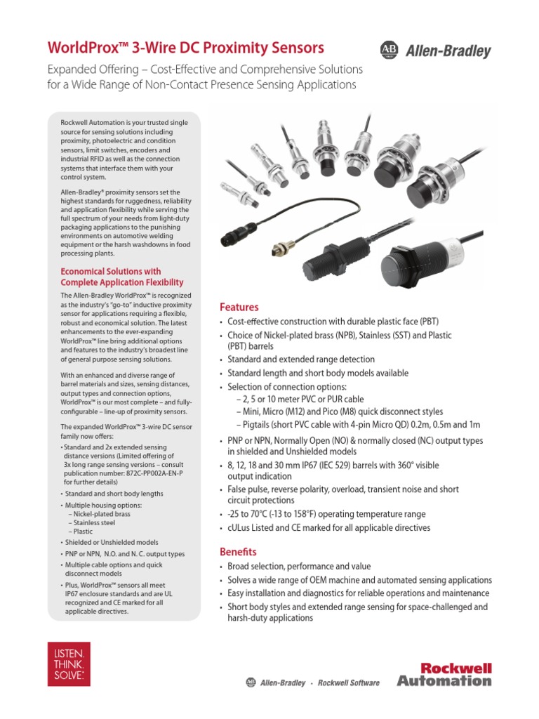 Worldprox™ 3-Wire DC Proximity Sensors | PDF | Sensor | Switch