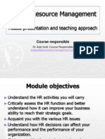 Human Resource Management: Presentation and Teaching Approach