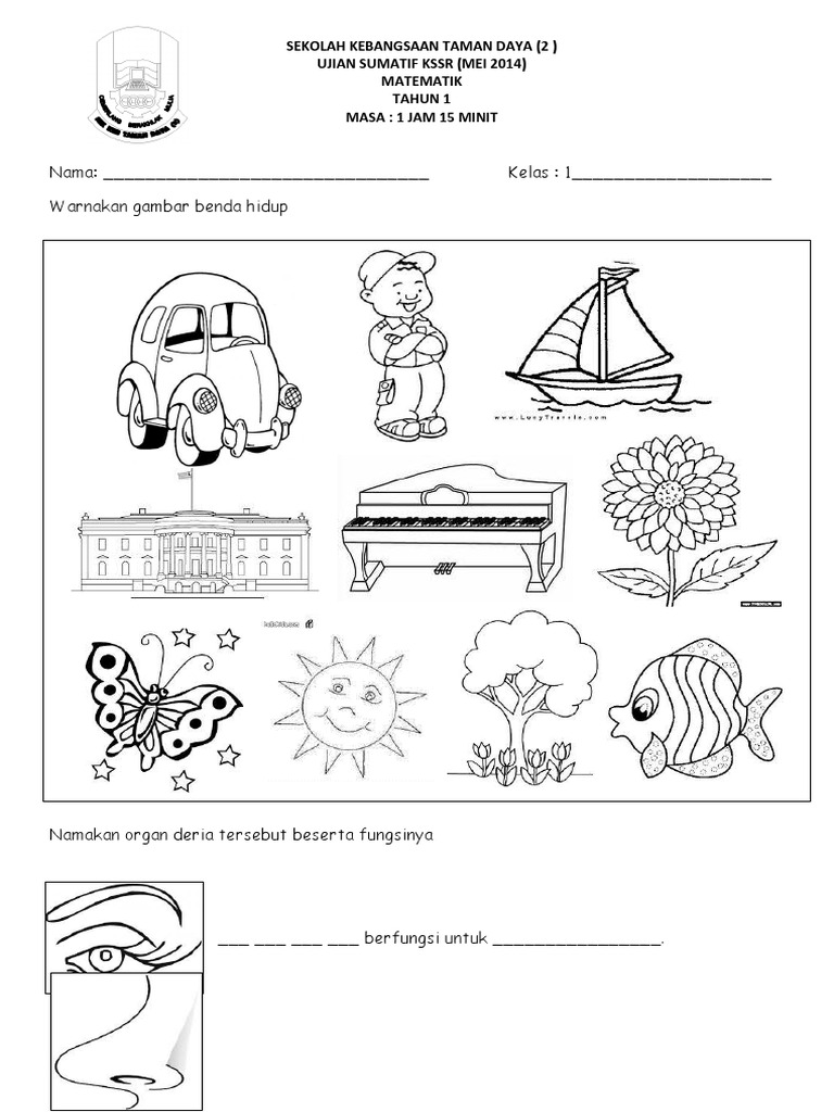 Dst Ujian Sumatif Tahun 1 Kssr Pdf