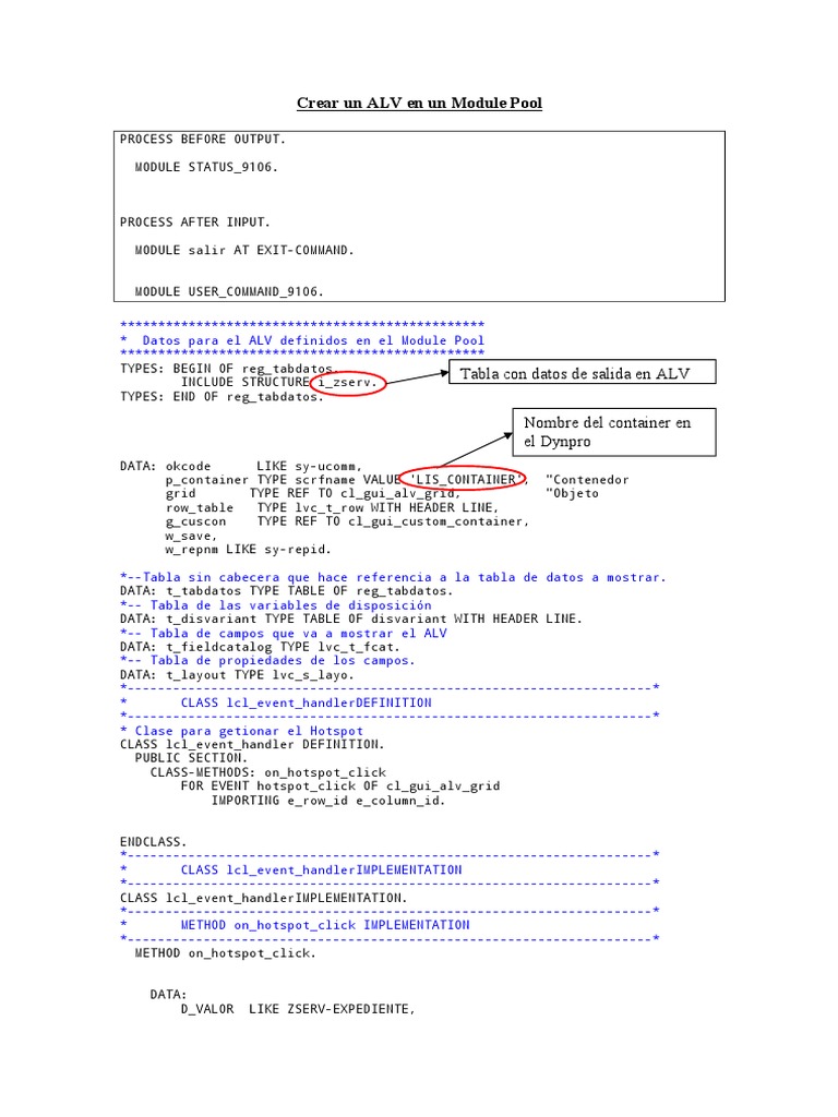 ALV en Module Pool SAP ABAP | PDF | Programación de computadoras ...