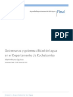 Gobernanza y Gobernabilidad Del Agua en El Departamento de Cochabamba