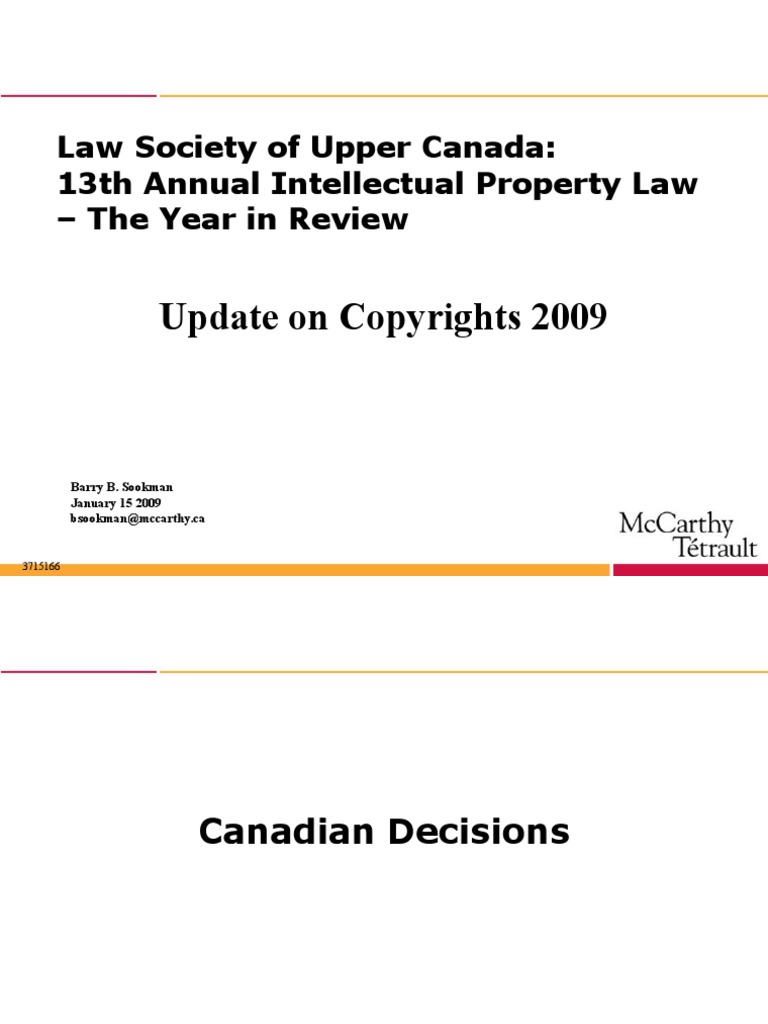 Law Society of Canada: Copyright Year in Review (2008) | PDF ...