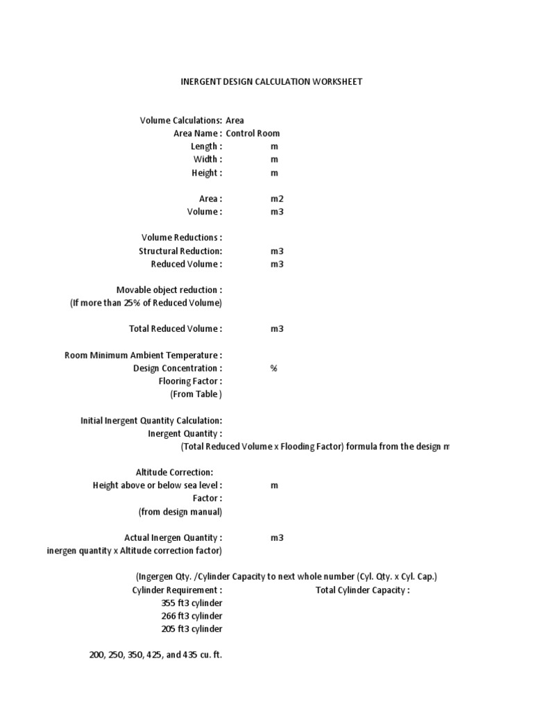 Inergen Design Calculation Guide | PDF | Teaching Methods & Materials ...