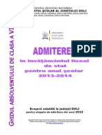 Brosura Admitere Liceu Dolj 2013 2014