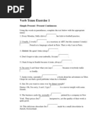 Verb Tense Exercise 1