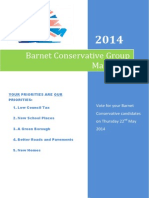Barnet Conservatives Manifesto 8 May 2014