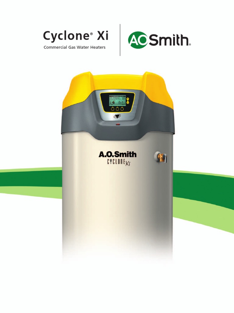 Cyclone Xi: Commercial Gas Water Heaters | PDF | Water Heating | Hvac