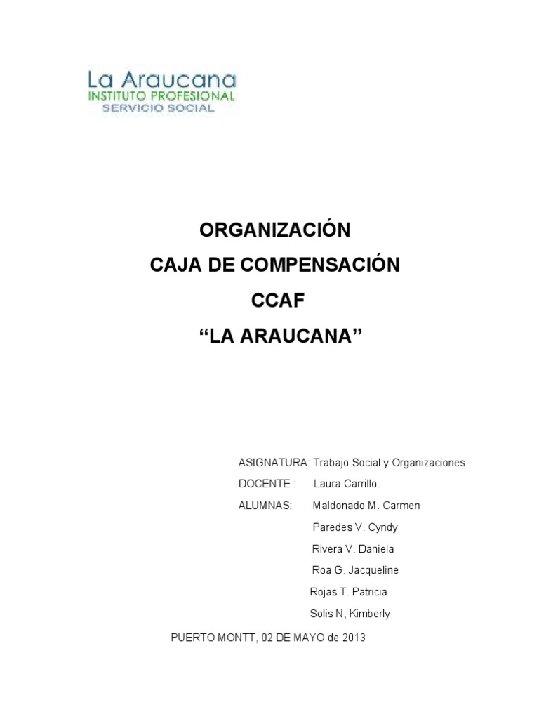 Portada CCAF ARAUCANA | PDF | Ciencias sociales