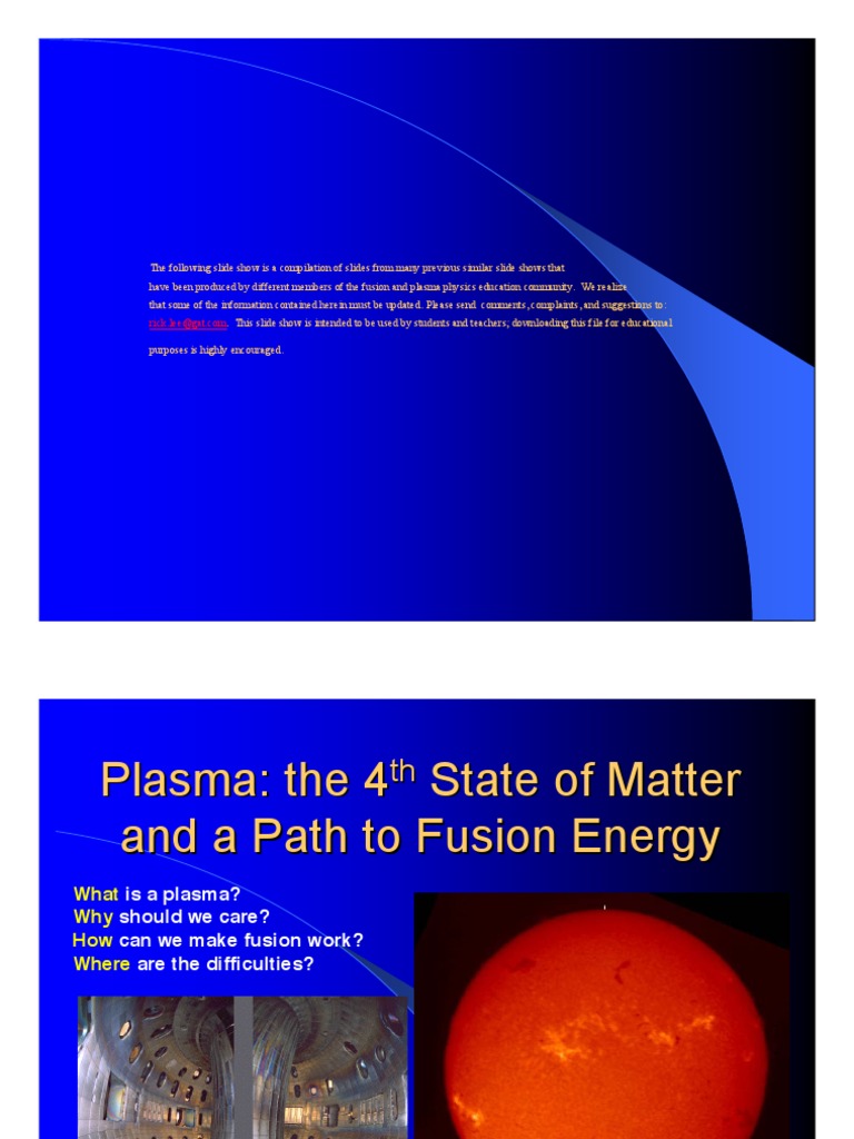 Plasma 4Th State Of Matter – The Plasma State – EHTN