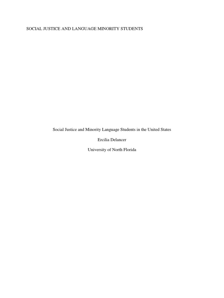 Social Justice for Language Minority Students | PDF | English As A ...