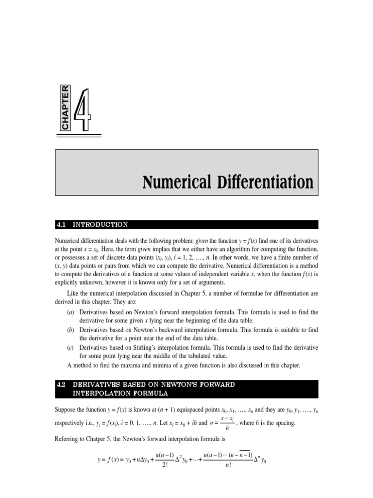Numerical Differentiation | PDF | Numerical Analysis | Finite Difference