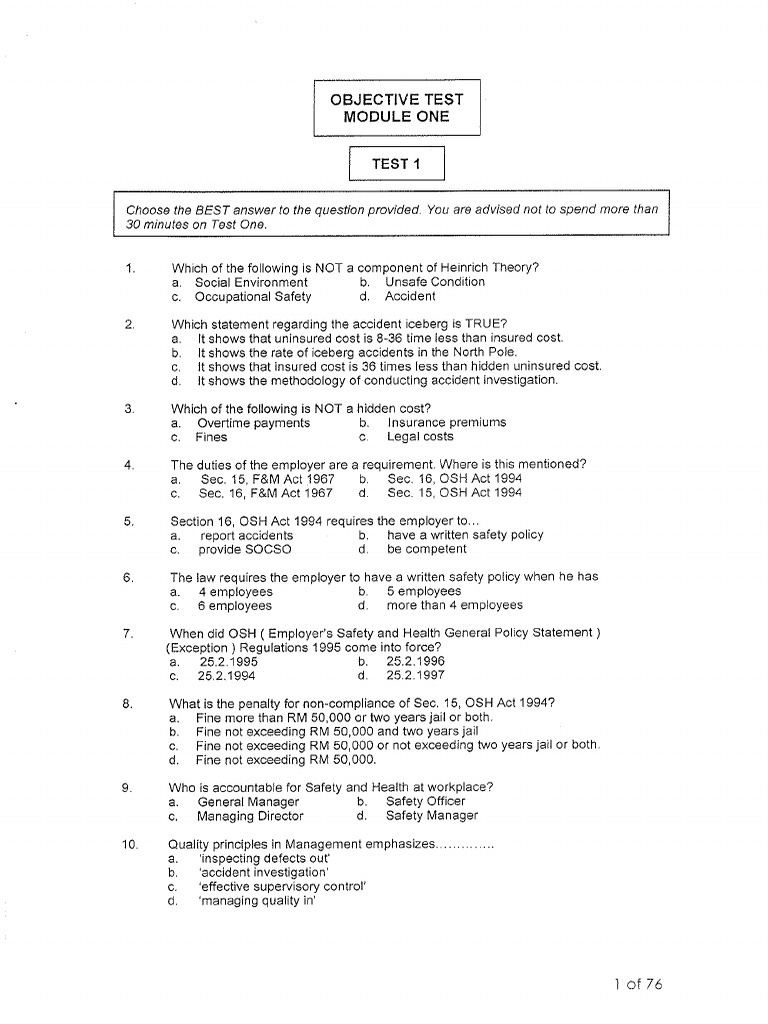 S.H.O Paper 1 & 2