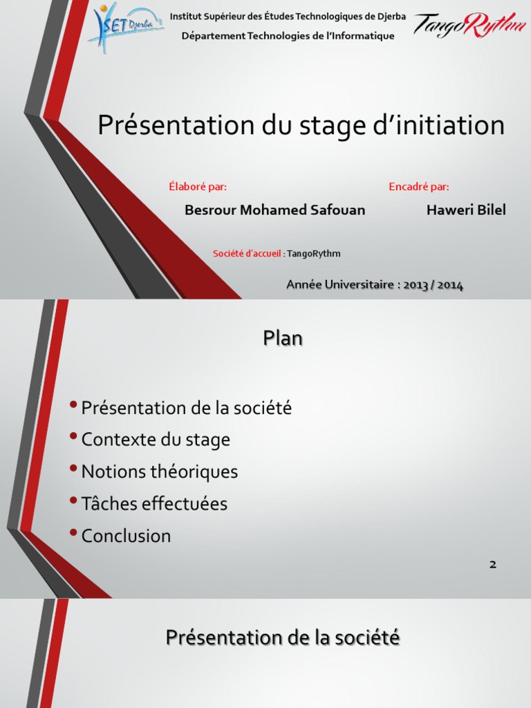 Présentation Stage D'initiation  PDF