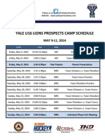 ! Yale!U16!Lions!Prospects!Camp!Schedule!: MAY!9P11,!2014!