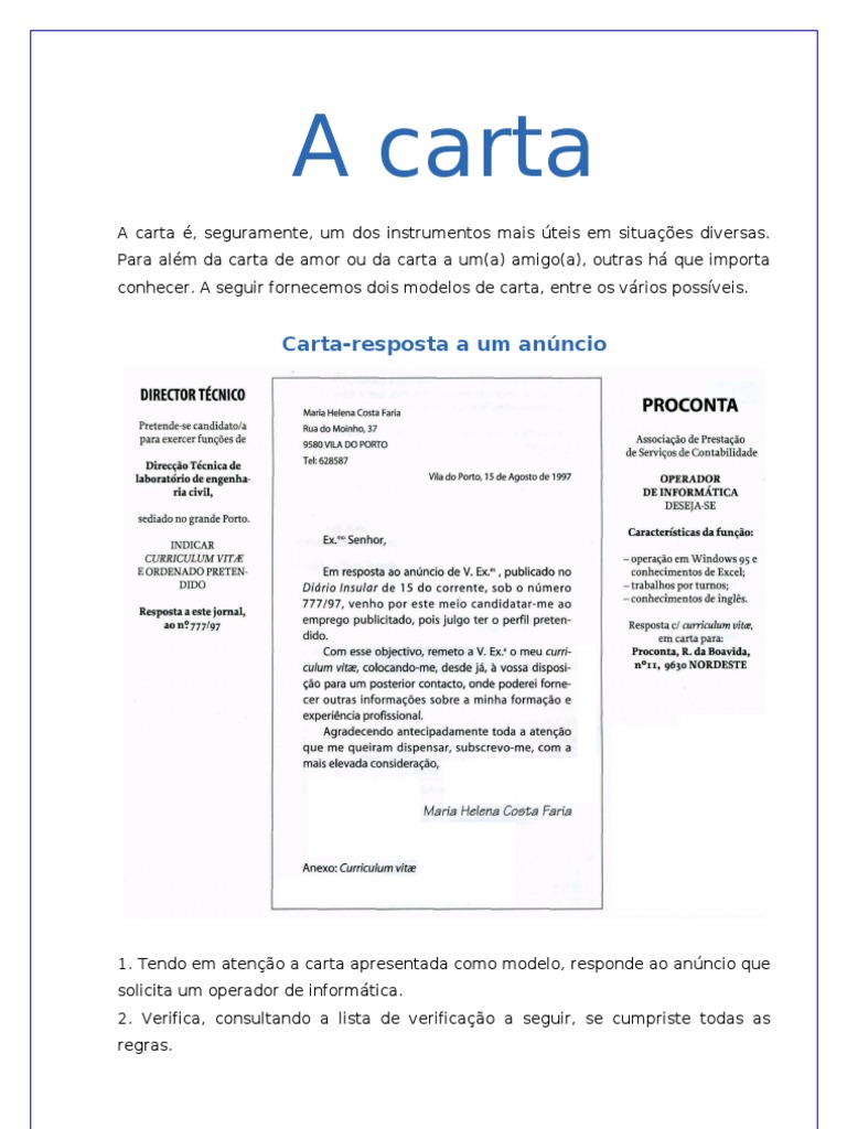 Modelos de Cartas | PDF